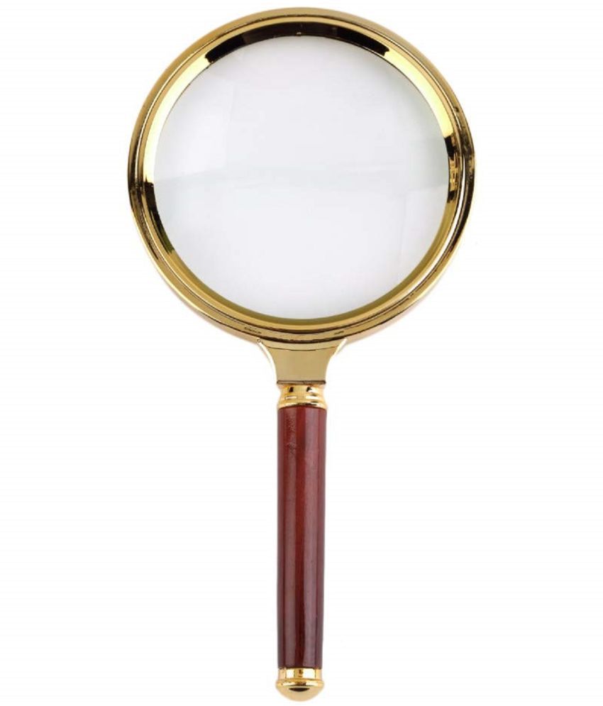     			SHB  magnifier 10x Magnification Premium Hand Held Zooming Glass  (Brown & Gold)