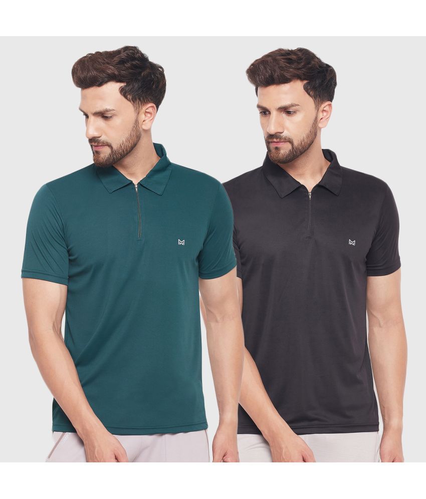     			White Moon - Teal Polyester Regular Fit Men's Sports Polo T-Shirt ( Pack of 2 )