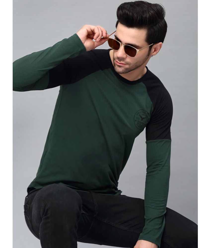     			Rigo - Green Cotton Slim Fit Men's T-Shirt ( Pack of 1 )