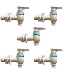 LAXMI Tap for All RO/UV System Tap Mount Water Filter in (PACK OF 5) Plastic (ABS) Bathroom Tap (Bib Cock)
