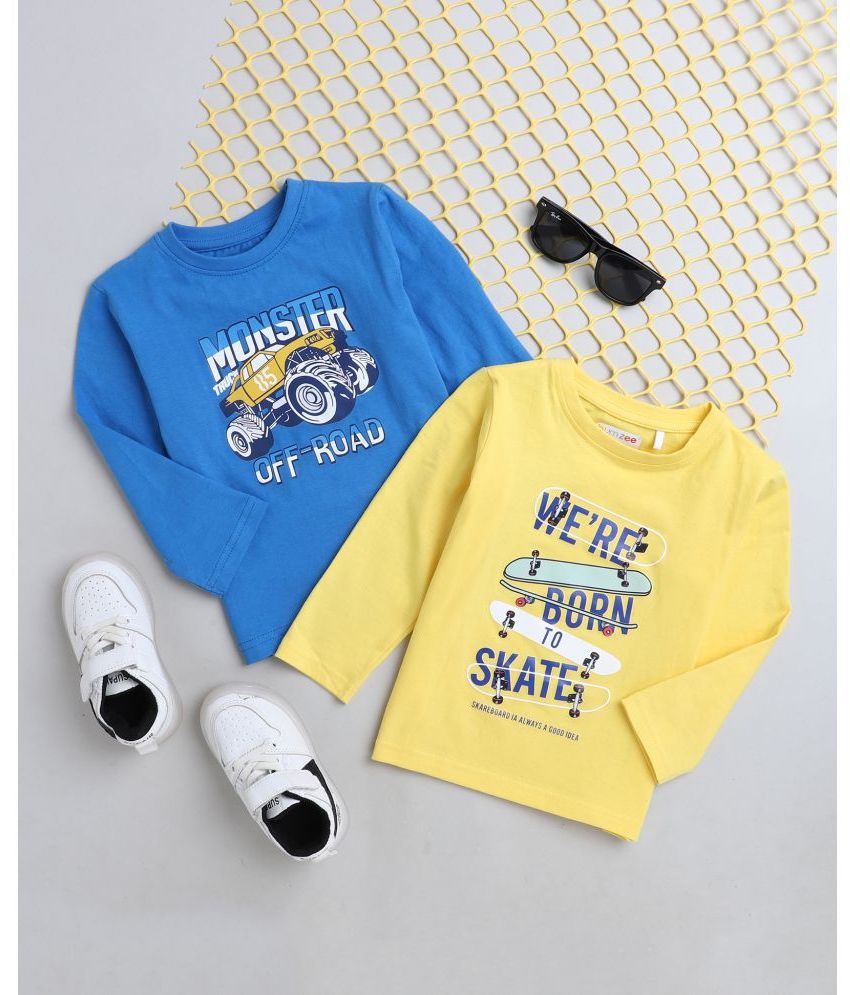 BUMZEE - Yellow Cotton Boy's T-Shirt ( Pack of 2 )