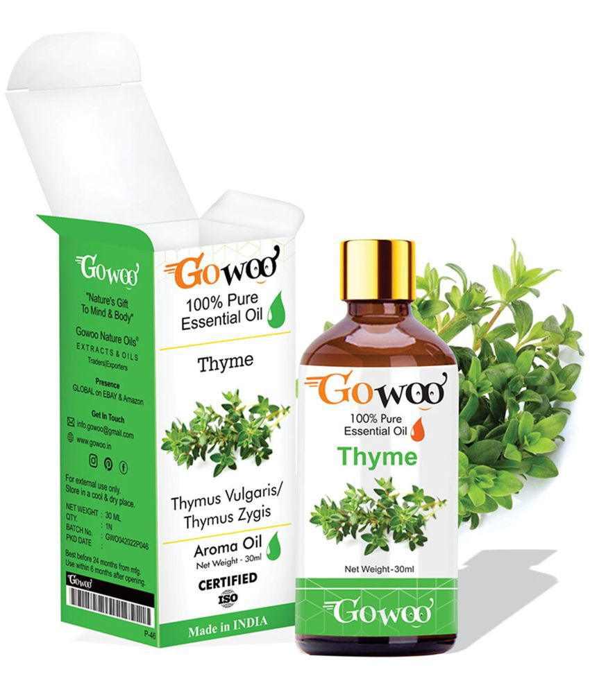    			GO WOO 100% PURE Thyme Oil - Therapeutic Grade - Perfect for Aromatherapy, Relaxation, and Skin Therapy (30ml)