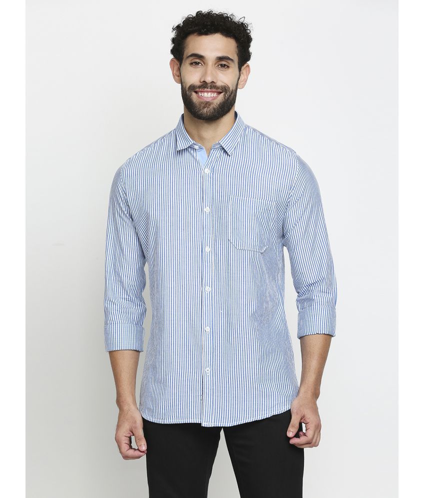     			Solemio - Blue 100% Cotton Slim Fit Men's Casual Shirt ( Pack of 1 )