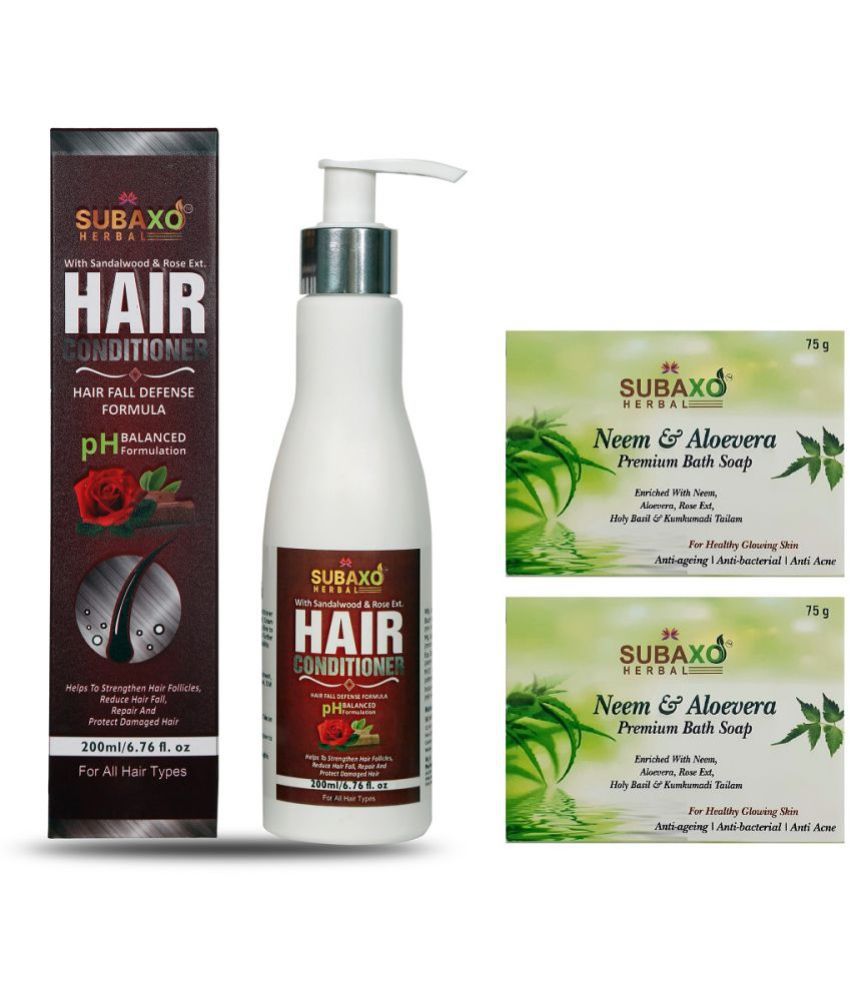     			Herbal Hair Conditioner | Reduce Hair Fall & Protect Hair Damage (200 ml) & Neem/Aloevera Soap 2 Pc Each 75 G