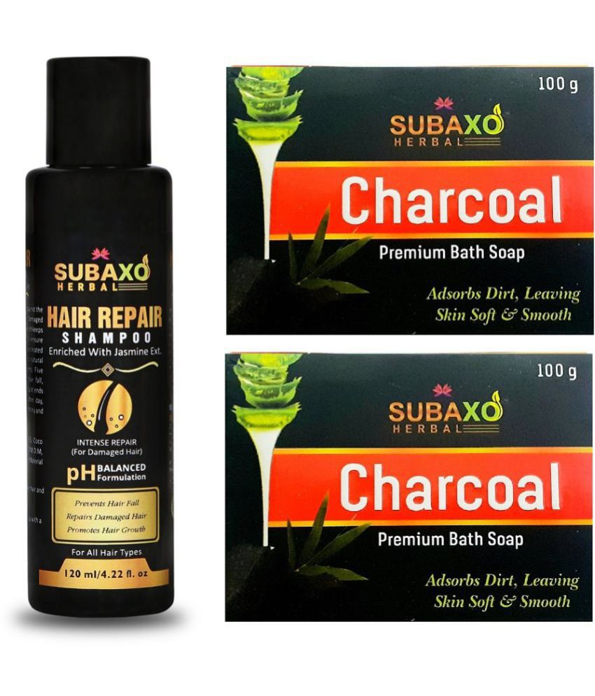     			Herbal Hair Repair Shampoo | Repair Damage Hair & Promotes Hair Growth 120 Ml & Charcoal Soap 2 Pc Each 100 G