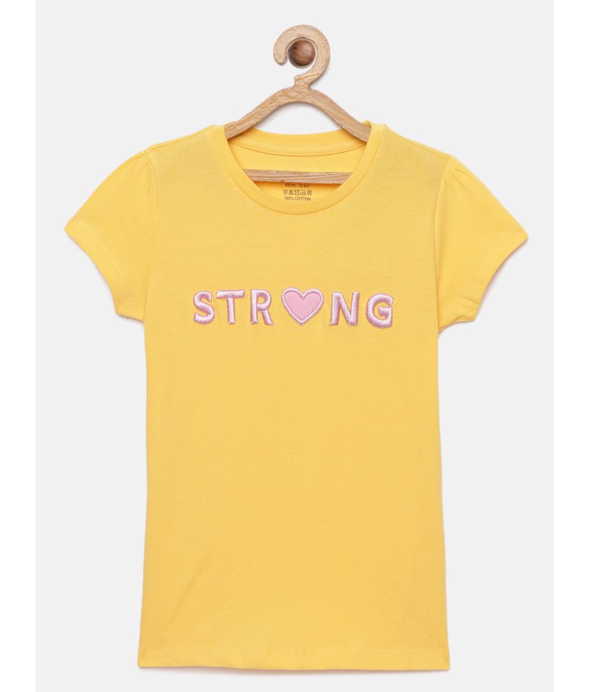     			Mackly - Yellow Cotton Girls T-Shirt ( Pack of 1 )