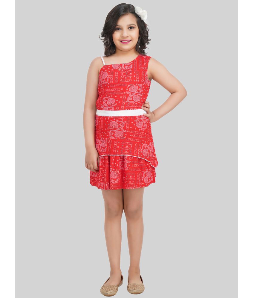     			Being Naughty - Red Rayon Girls A-line Dress ( Pack of 1 )