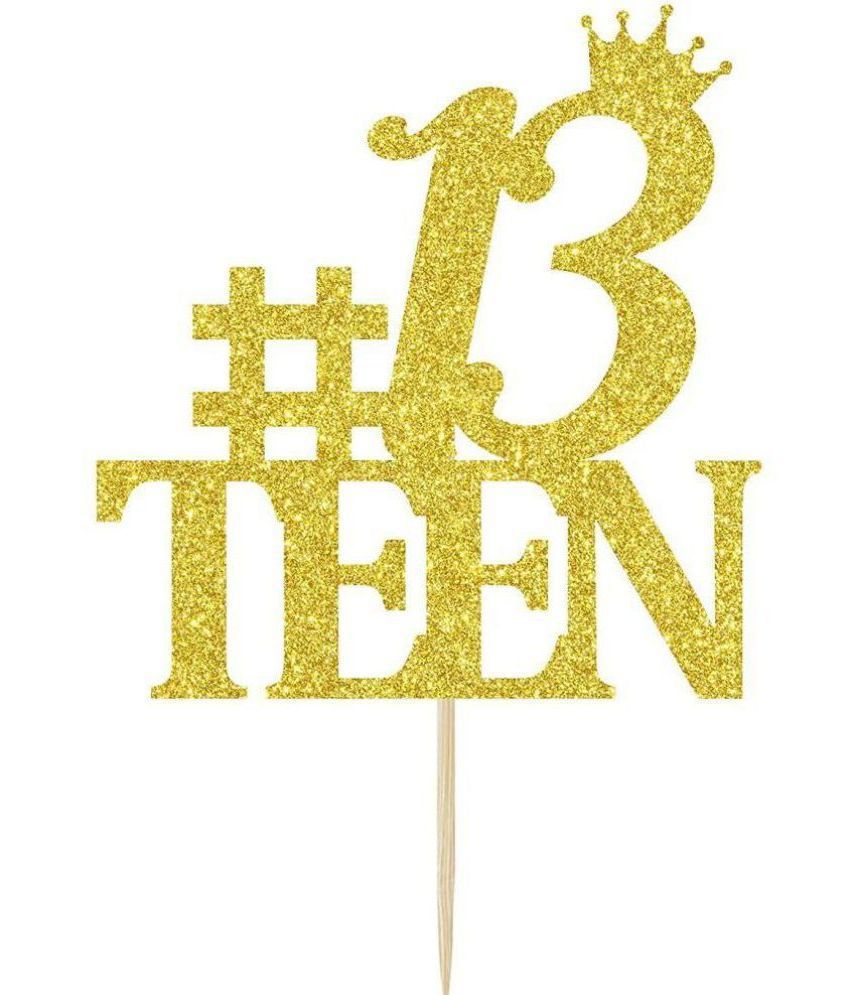     			Zyozi 13 Teen Cake Topper Happy 13th Birthday 13th Birthday 13th Anniversary Cake Decorations Gold