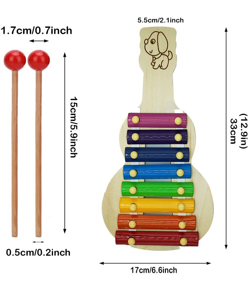 Channapatna Toys Wooden Xylophone toy for kids ( 1 Year+) 8 nodes