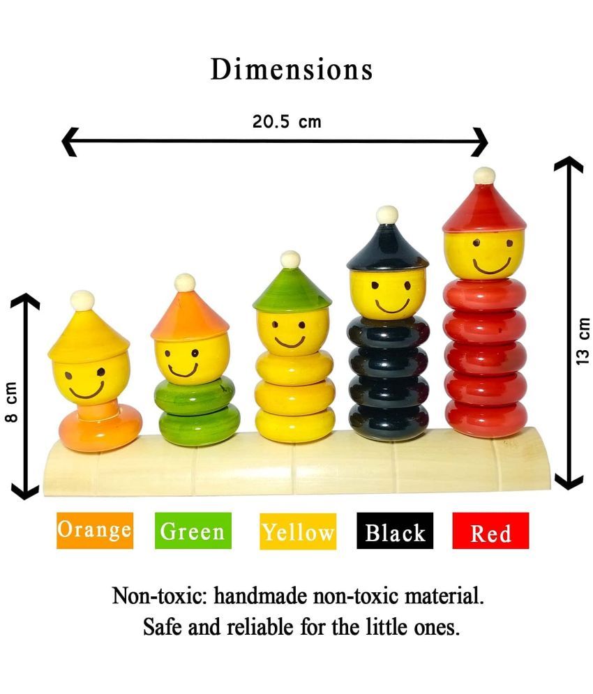 Channapatna Toys Wooden Rainbow Calculation Counting Stacker Math Toy