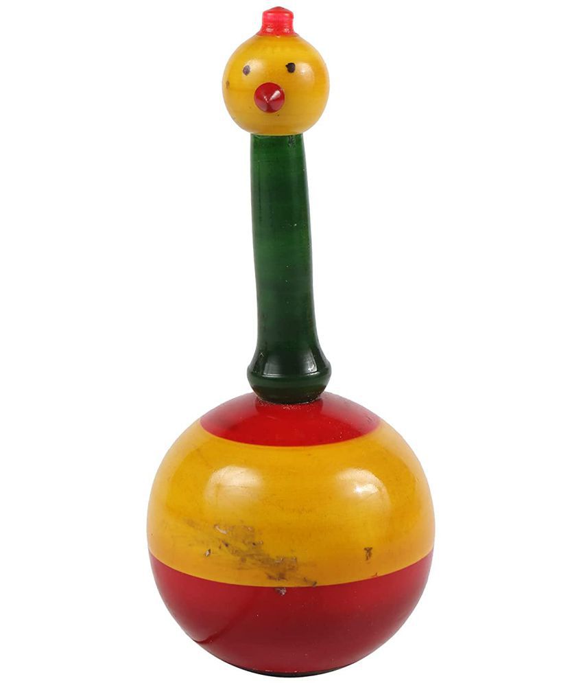     			Channapatna Toys Wooden Roly Poly Dancing Duck (Big) for Kids ( 1Years+) - Multicolor - Wobbling Toy Develops Curiosity & Motor Skills