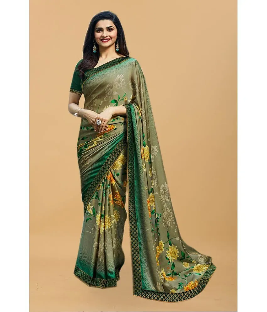 Gazal Fashions Multicolor Chiffon Saree With Blouse Piece Pack