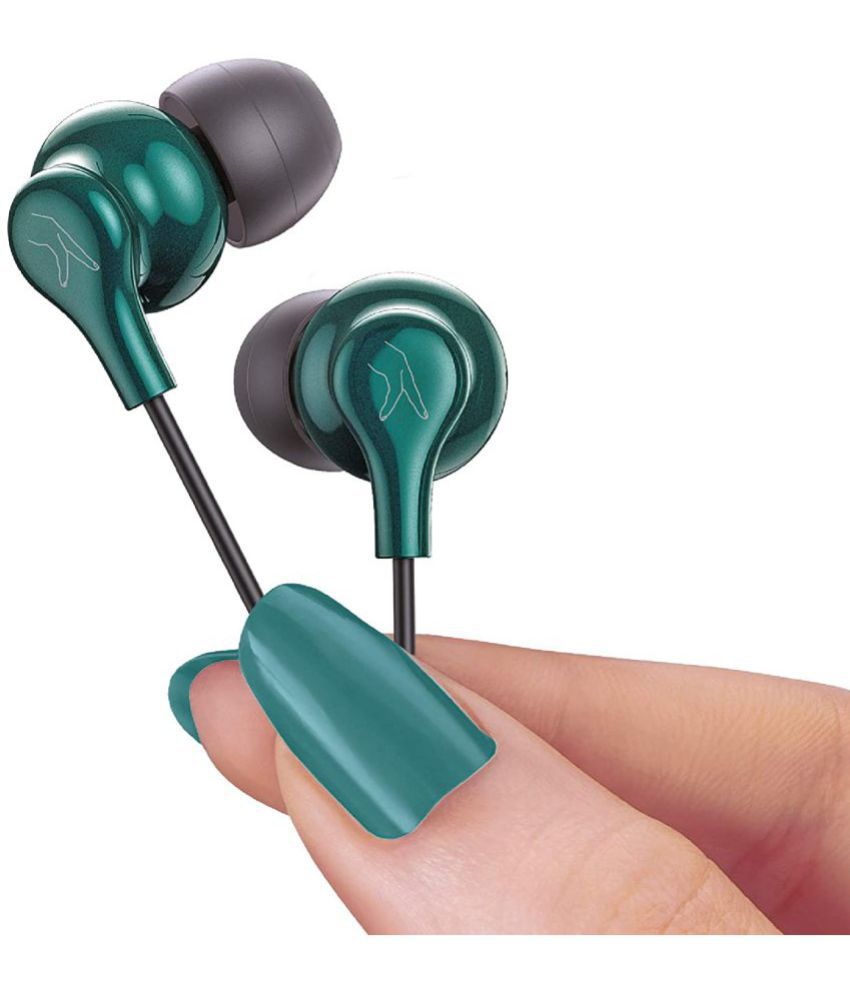     			FINGERS SoundBoss -  Emerald Green In Ear Wired With Mic Headphones/Earphones Green