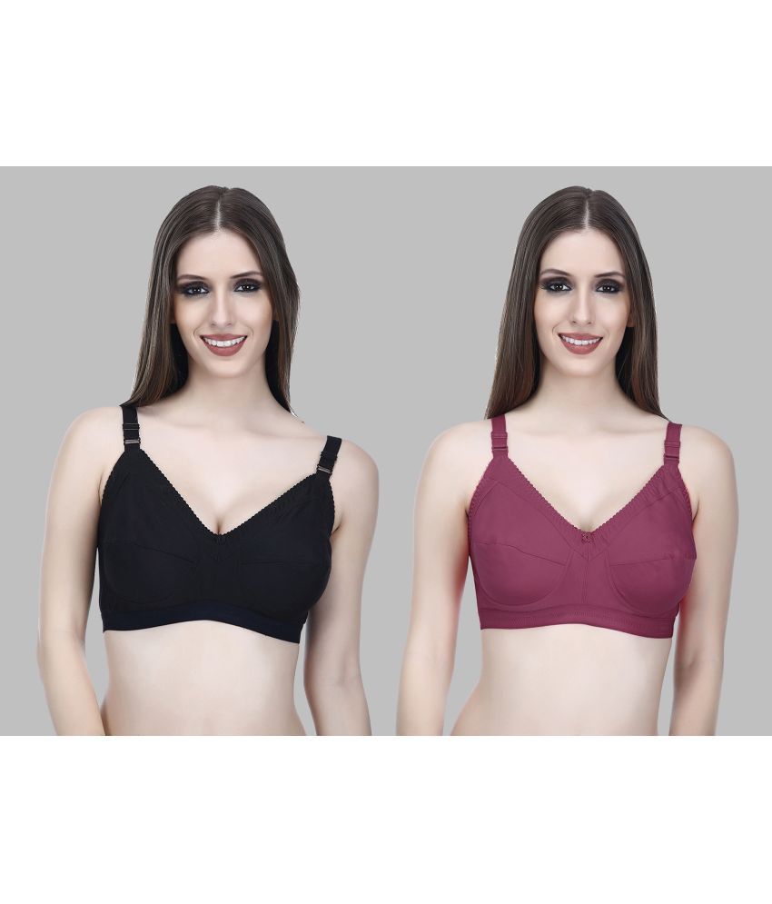     			Elina Pack of 2 Cotton Non Padded Women's T-Shirt Bra ( Charcoal )