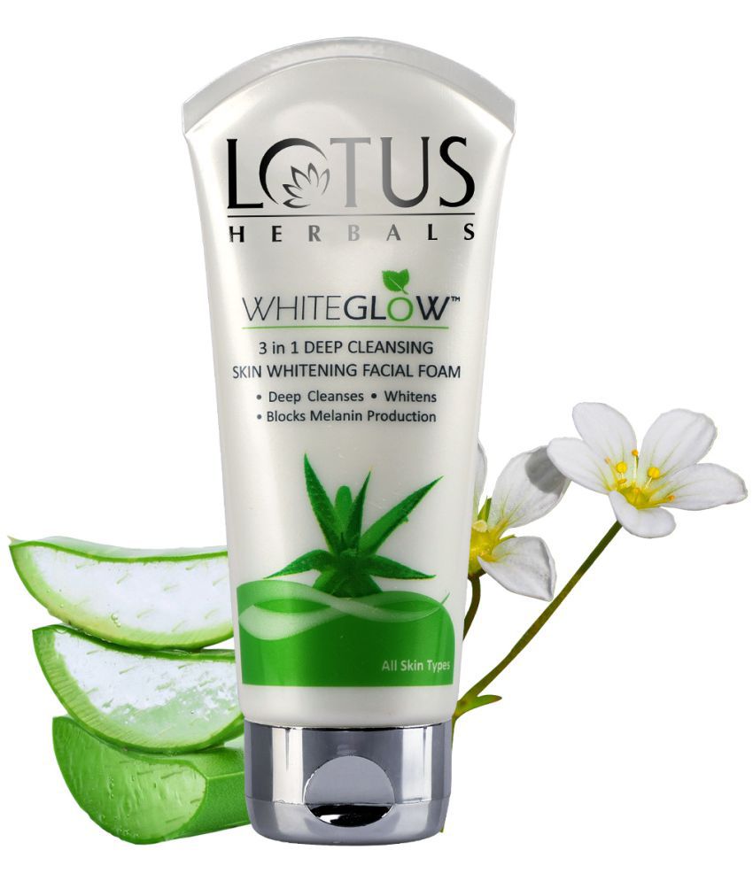     			Lotus Herbals Whiteglow 3 In 1 Deep Cleaning Skin Whitening Facial Foam, With Aloe Vera Gel, 50g