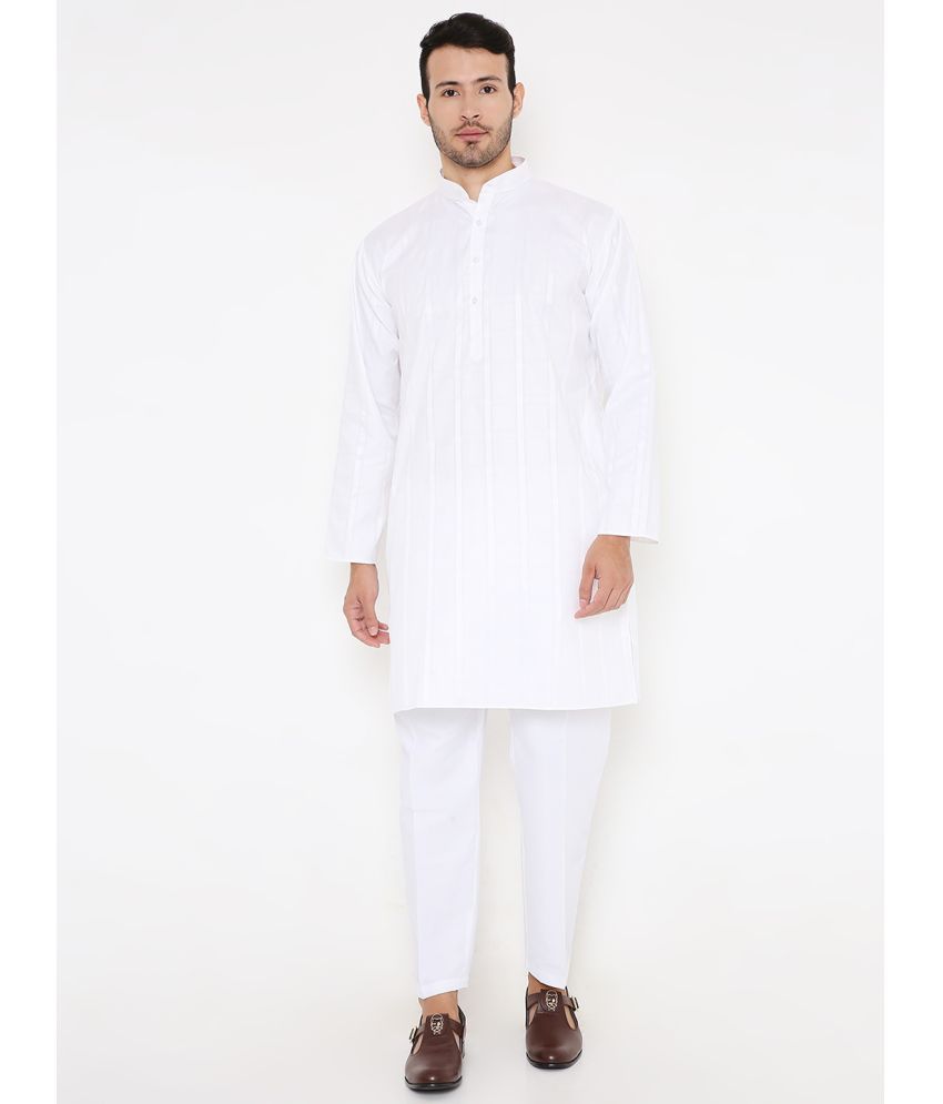     			Maharaja - White Polyester Regular Fit Men's Kurta Pyjama Set ( Pack of 1 )