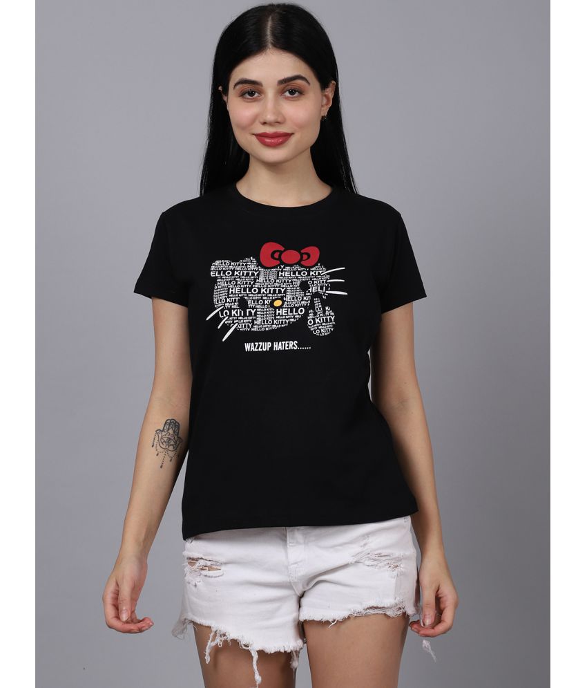     			Fabflee - Black Cotton Regular Fit Women's T-Shirt ( Pack of 1 )