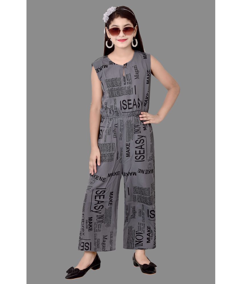     			Arshia Fashions - Grey Crepe Girls Jumpsuit ( Pack of 1 )