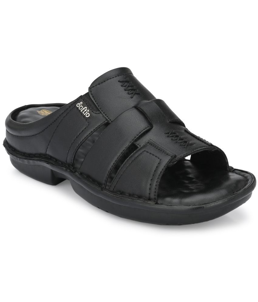     			softio - Black Men's Sandals