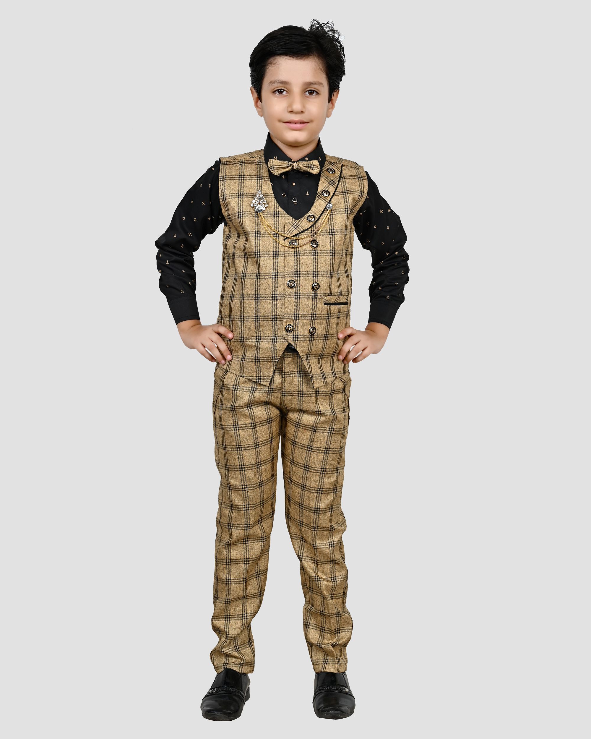     			Arshia Fashions - Brown Polyester Boys Shirt & Pants ( Pack of 1 )
