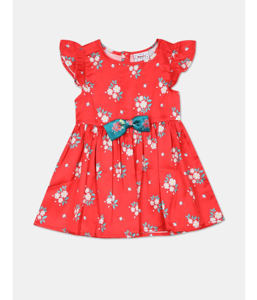     			Donuts - Red Cotton Blend Baby Girl Dress ( Pack of 1 )