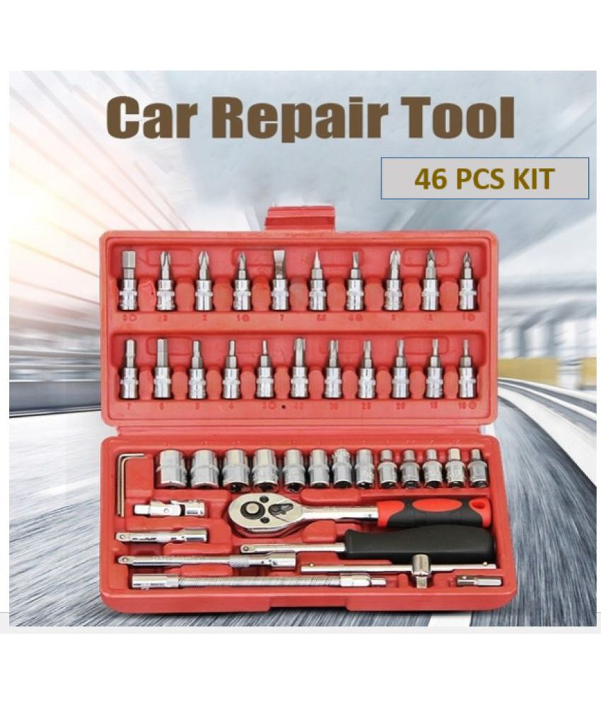     			HIGH Quality 1/4-Inch Socket Set Tool Ratchet Torque Wrench Combo Tools Ki Combination Spanner More than 15 Pc