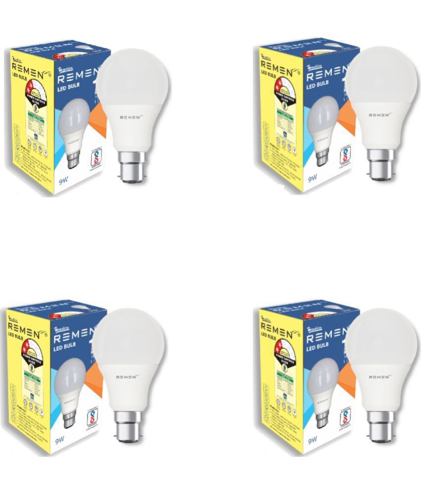     			Remen Led Lites - 9W Cool Day Light LED Bulb ( Pack of 4 )