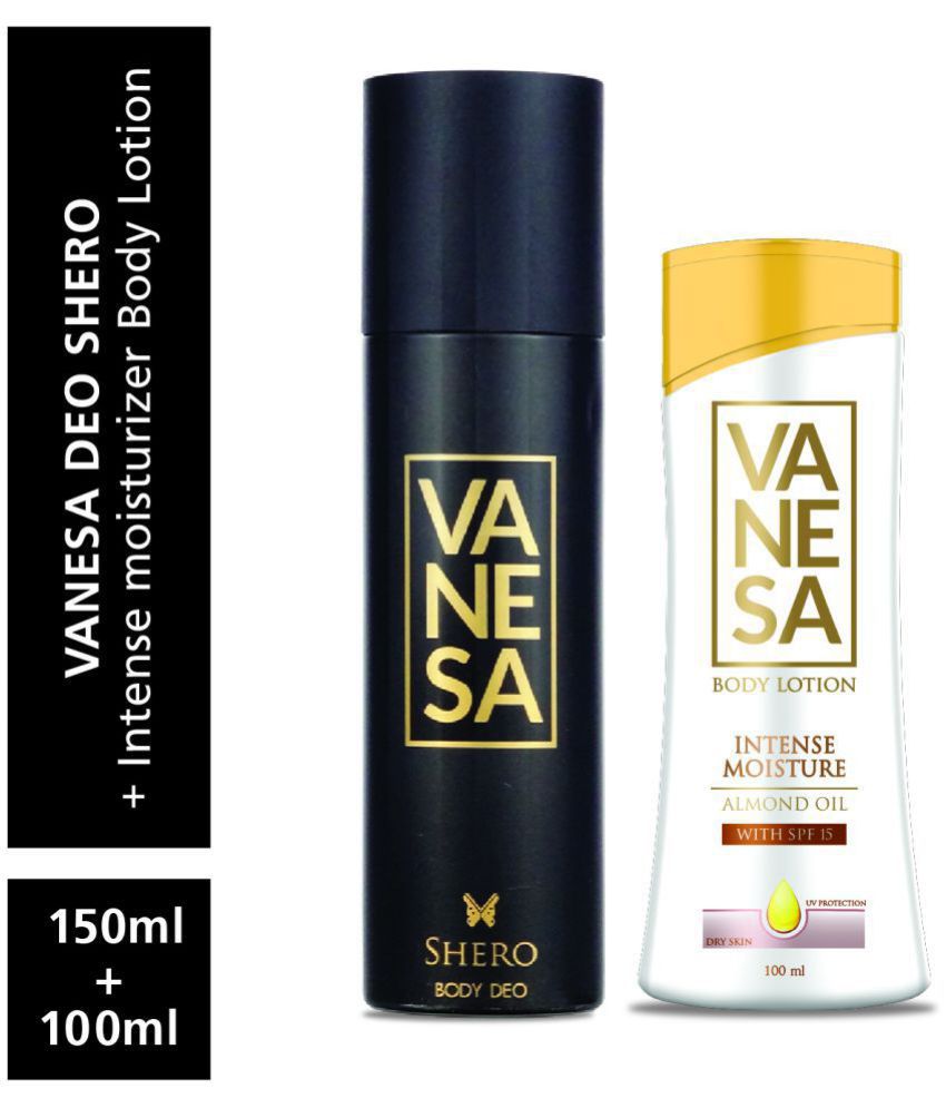     			Vanesa Shero Deo 150Ml Each , Almond Oil Body Lotion 100Ml (Combo Pack Of 2)
