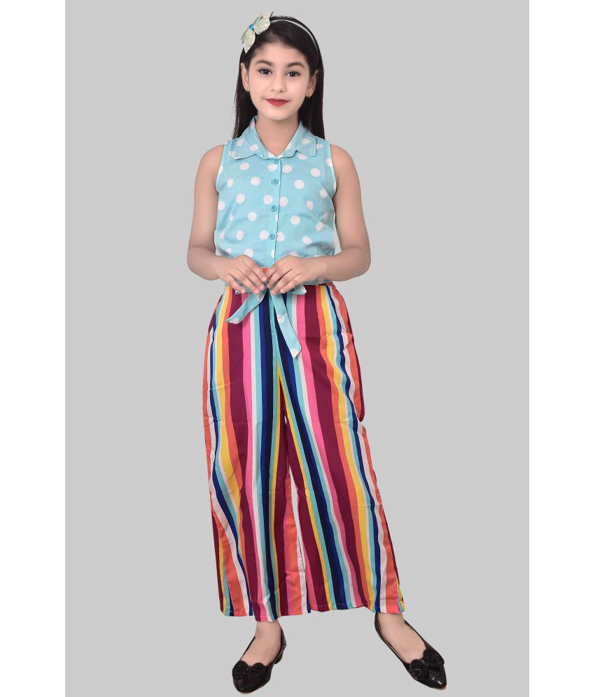     			Arshia Fashions - Blue Cotton Blend Girls Jumpsuit ( Pack of 1 )