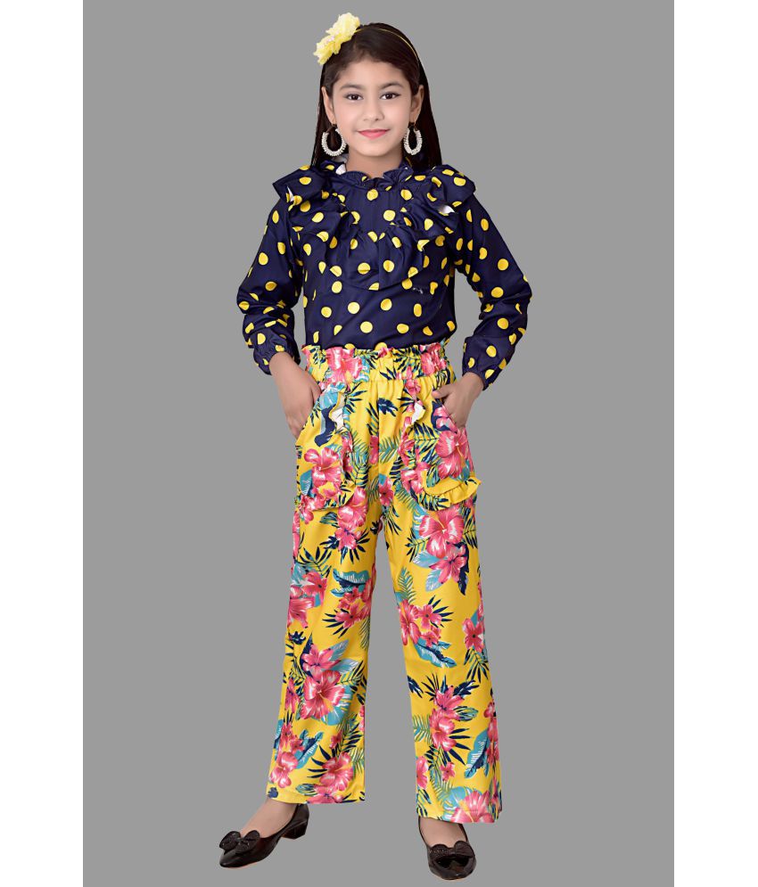     			Arshia Fashions - Blue Cotton Blend Girls Top With Pants ( Pack of 1 )