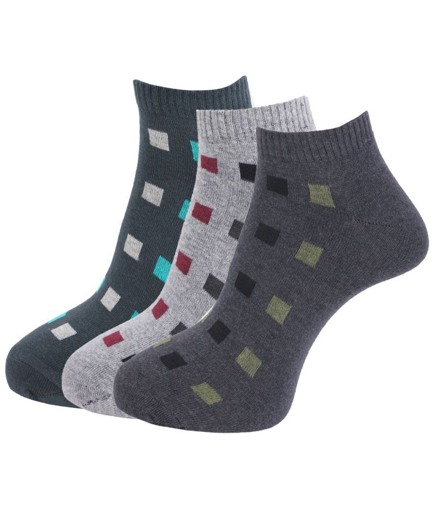     			Dollar Socks - Cotton Men's Self Design Multicolor Ankle Length Socks ( Pack of 3 )