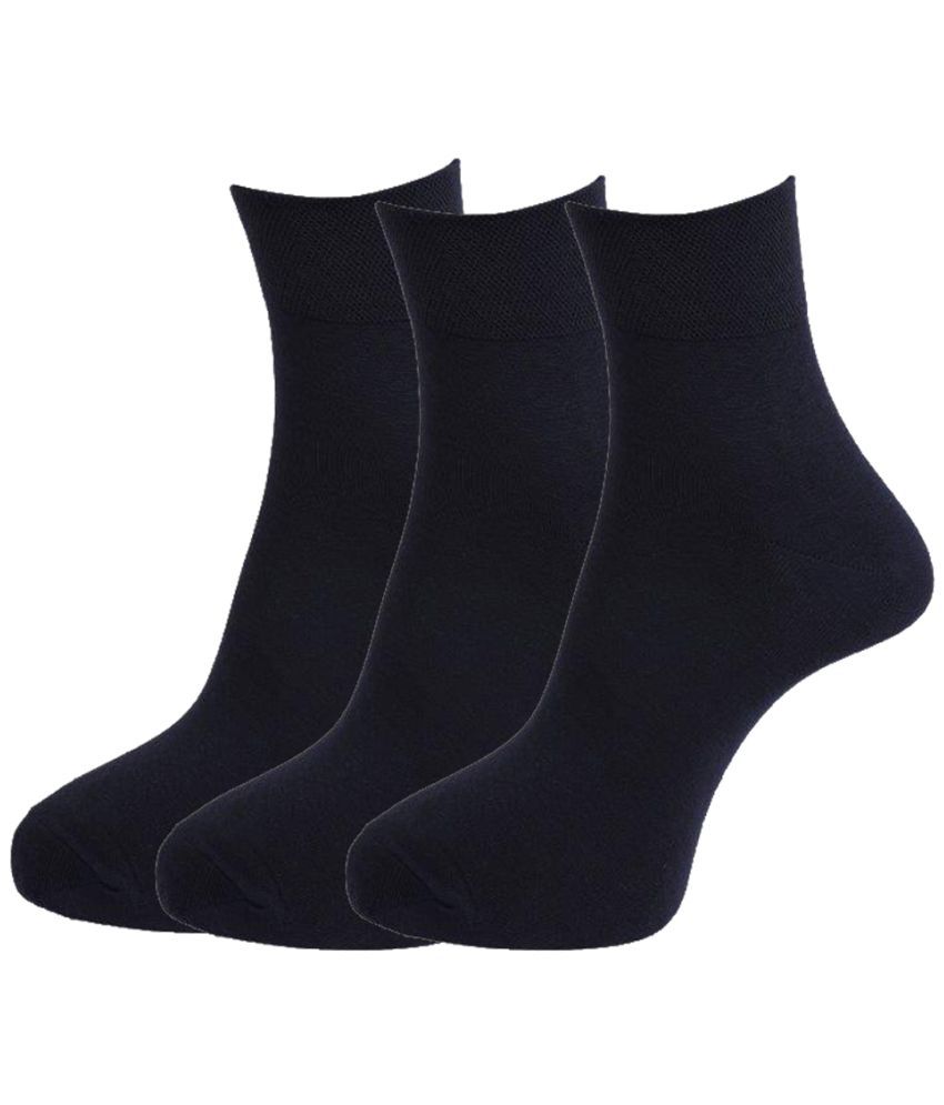     			Dollar Socks - Cotton Men's Solid Black Mid Length Socks ( Pack of 3 )