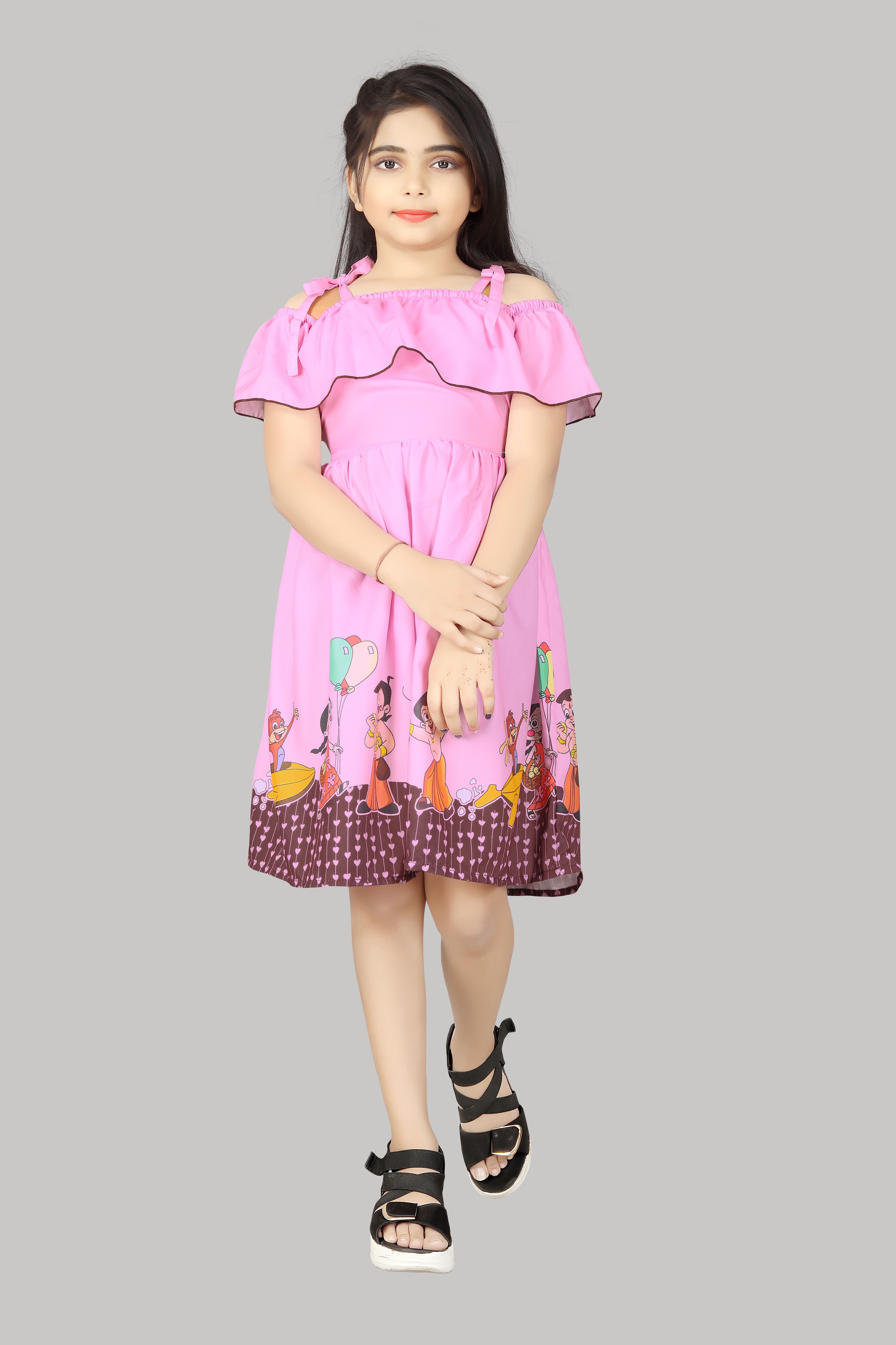     			R K Maniyar - Pink Rayon Girls Fit And Flare Dress ( Pack of 1 )