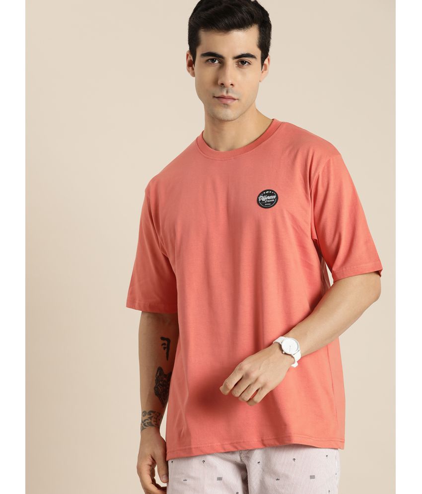 Difference of Opinion - Orange Cotton Oversized Fit Men's T-Shirt ( Pack of 1 )