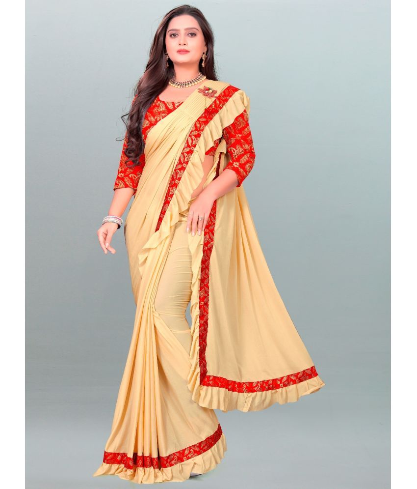     			JULEE - Brown Lycra Saree With Blouse Piece ( Pack of 1 )