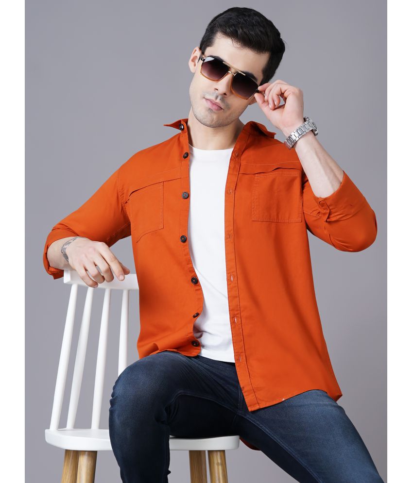     			K-LARA - Orange Cotton Slim Fit Men's Casual Shirt ( Pack of 1 )