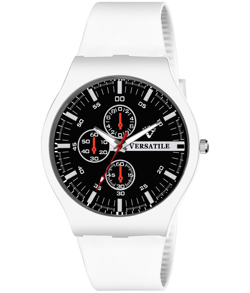     			Versatile - White Leather Analog Men's Watch