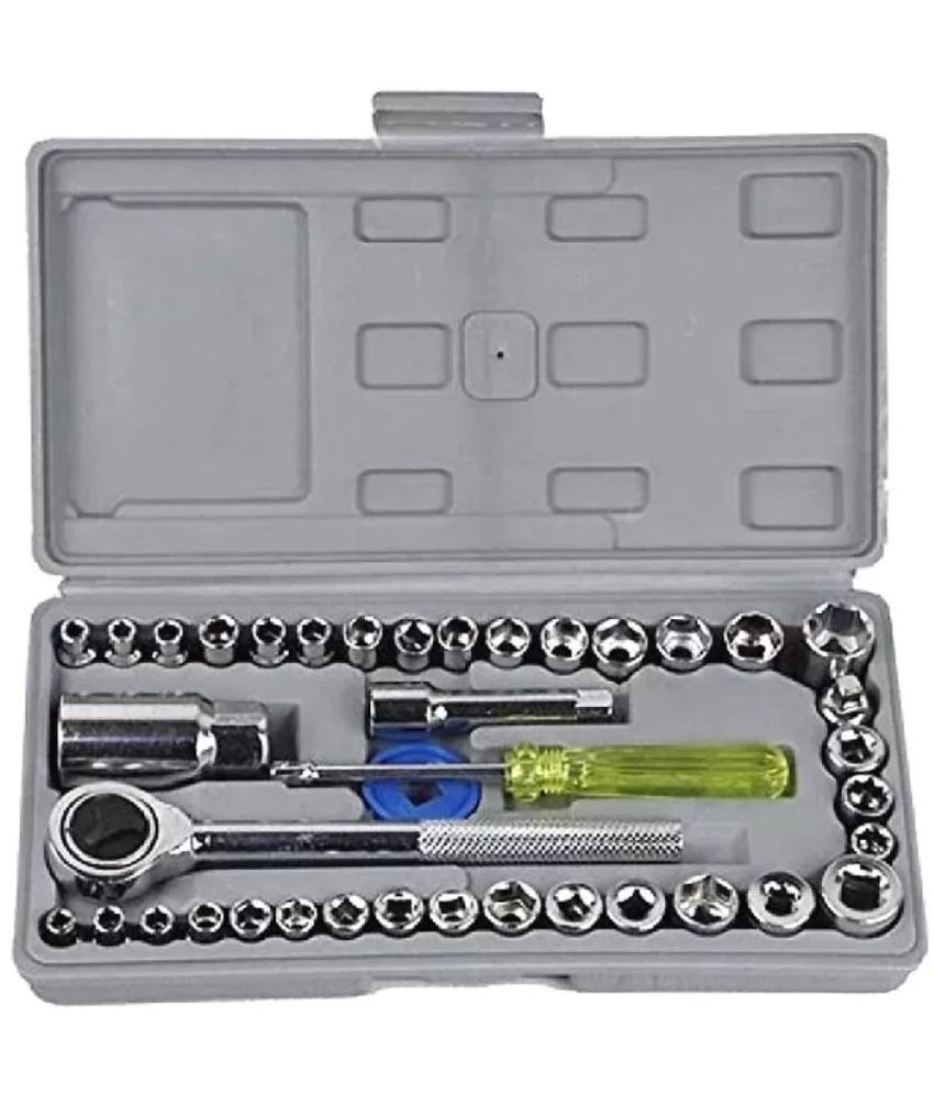     			FLEXIM Aiwa 40Pcs (Including Box) Combination Socket Wrench Tool Set 40 Pcs Scr Combination Spanner More than 15 Pc