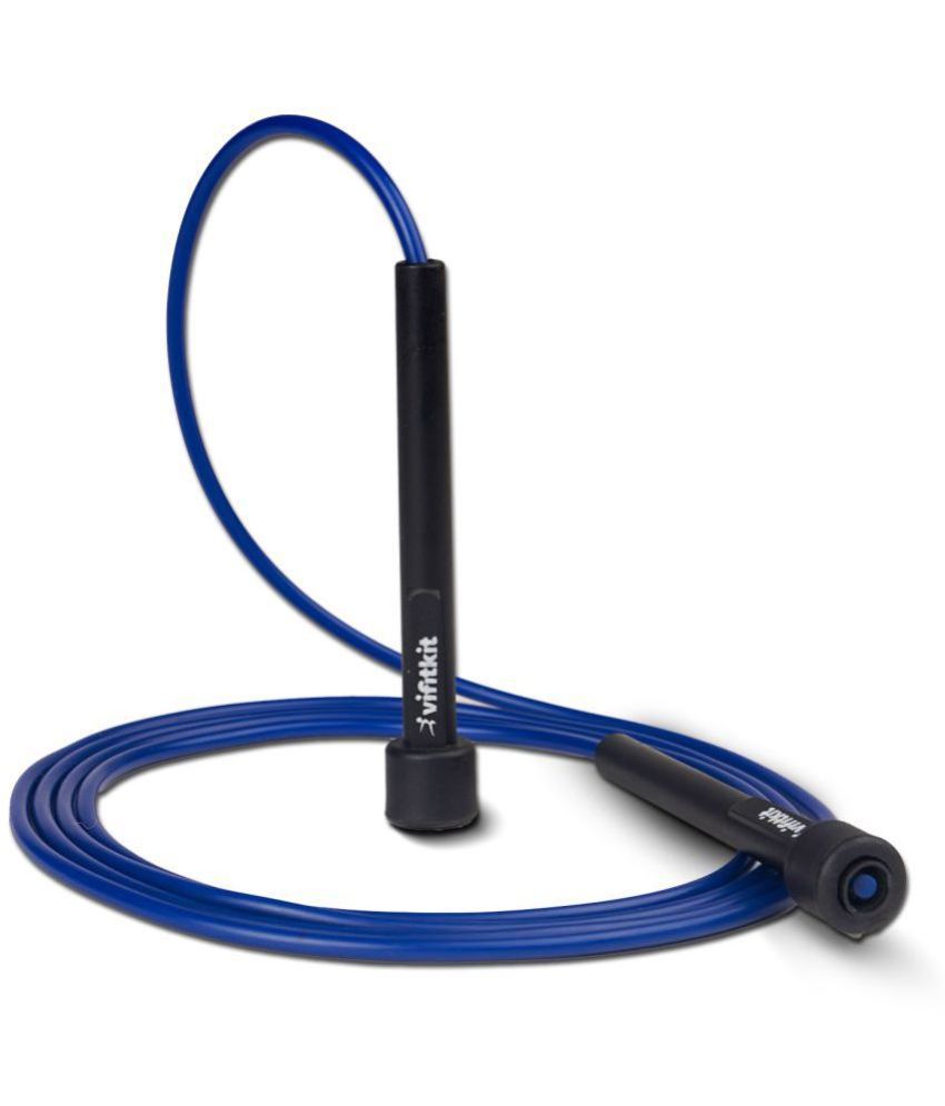 Vifitkit Skipping Rope for Men and Women, Jump Rope With Adjustable Height for Exercise, Gym, Sports, Lightweight, Tangle-Free Design (Blue & Black)