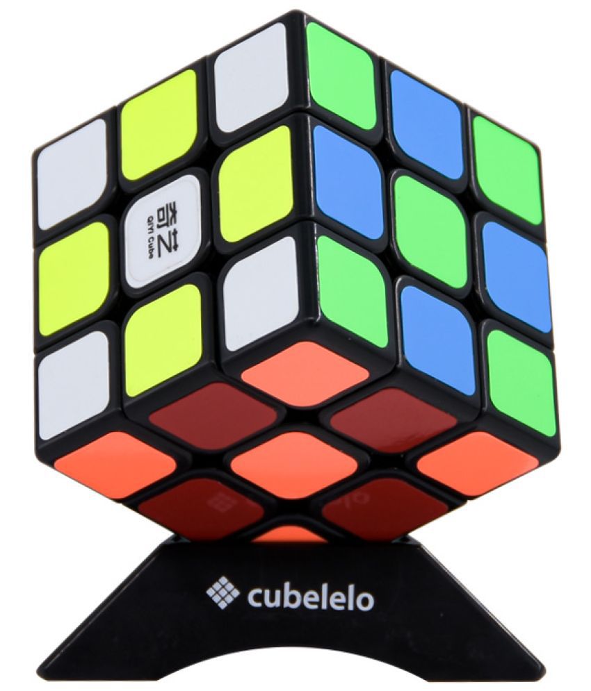     			Cubelelo High Stability QiYi Sail 3x3 Black Magic Speed Cube Toy for Kids & Adults Magic Speedy Brainstorming Puzzles Cube (Multicolor)