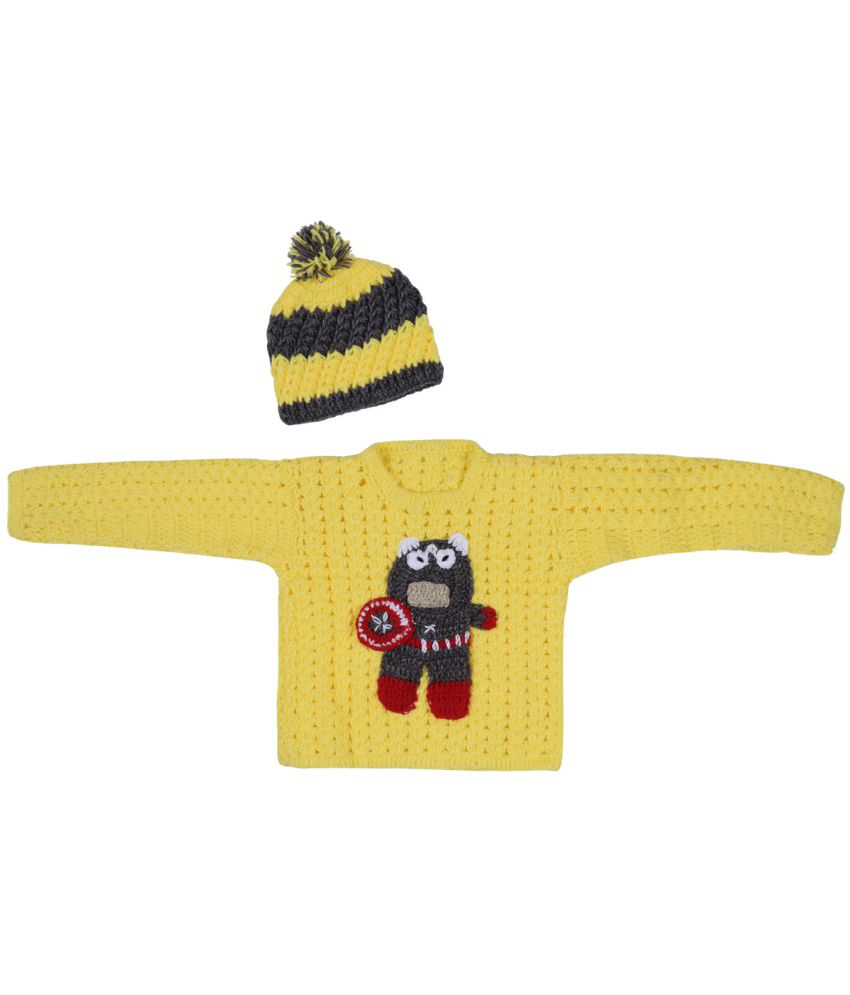     			Handmade Doraemon Sweater with Cap Boys & Girls for Wedding Birthday Party Photography Baby Showers New Born 0M-3Y Made in India Color: Multicolor