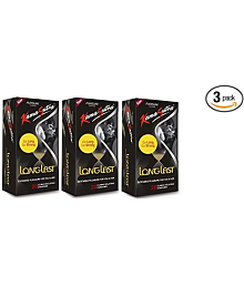 A 'KAMASUTRA' Lubricated Condoms long last Flavour Condom Made of Natural Rubber Latex For Men 20s (3 Pack Of 60 Condom)