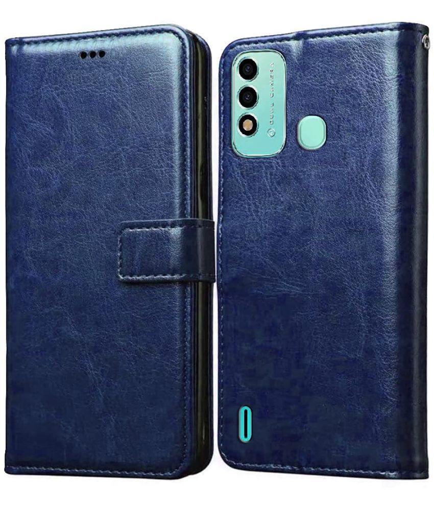     			Doyen Creations - Blue Artificial Leather Flip Cover Compatible For itel Vision 2S ( Pack of 1 )
