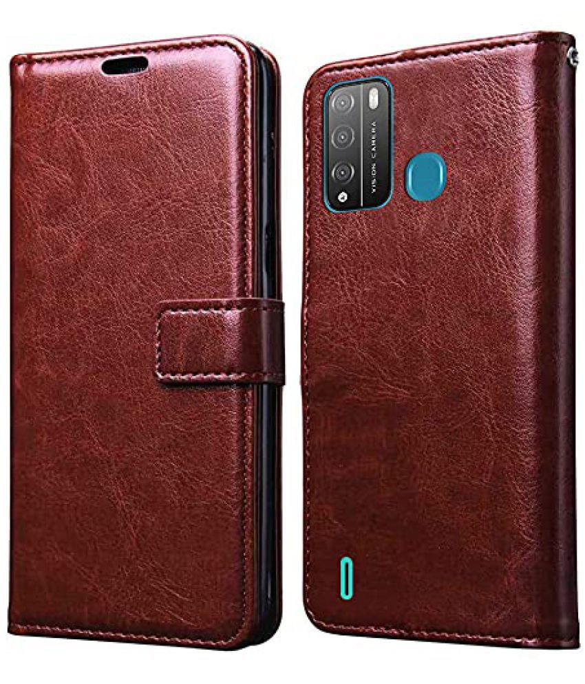     			Doyen Creations - Brown Artificial Leather Flip Cover Compatible For Itel Vision 1 Pro ( Pack of 1 )