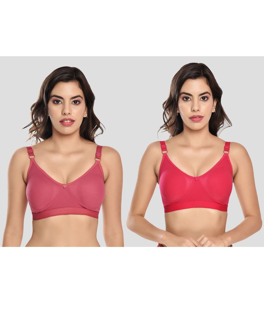     			Elina - Pink Cotton Non Padded Women's T-Shirt Bra ( Pack of 2 )