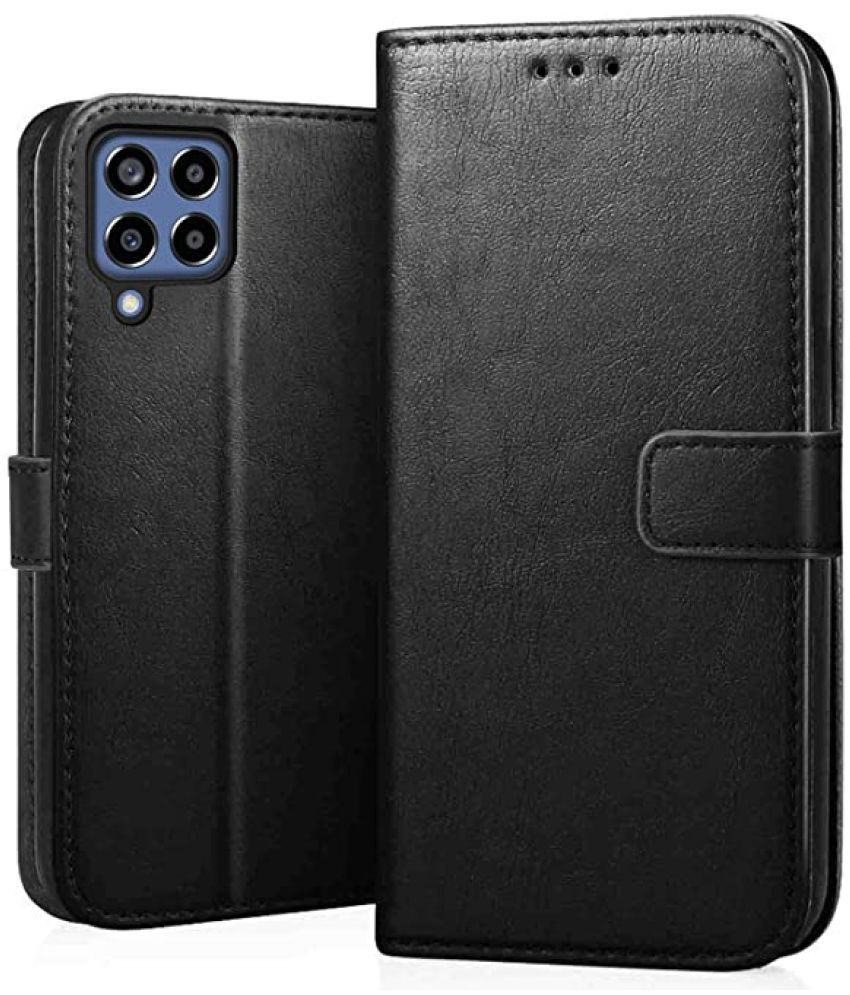     			KOVADO - Black Artificial Leather Flip Cover Compatible For Samsung Galaxy M53 5G ( Pack of 1 )