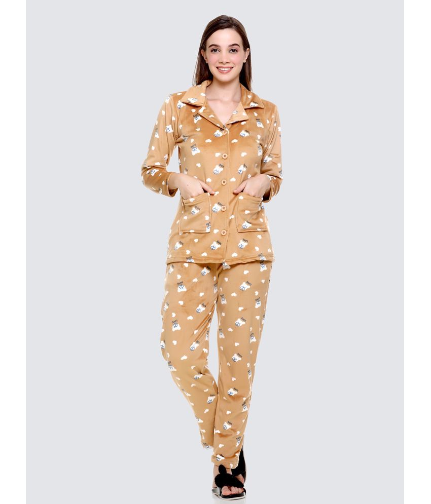 Buy Princy - Mustard Velvet Women's Nightwear Nightsuit Sets ( Pack of 1 )  Online at Best Prices in India - Snapdeal