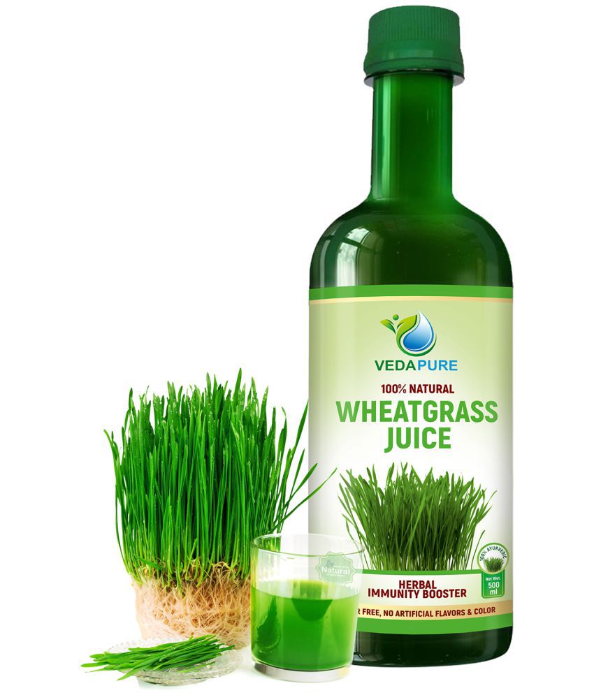     			Vedapure Pure & Natural Wheatgrass Juice For Immunity, Skin, Ayurvedic Juice for Detoxification, No Added Sugar & Flavours 500 ML