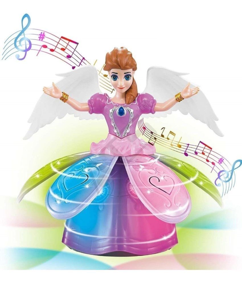 MyneeMoe®360 Degree Musical Dancing Doll Angel Girl Toy With Lights & Sound (Multicolor) Buy