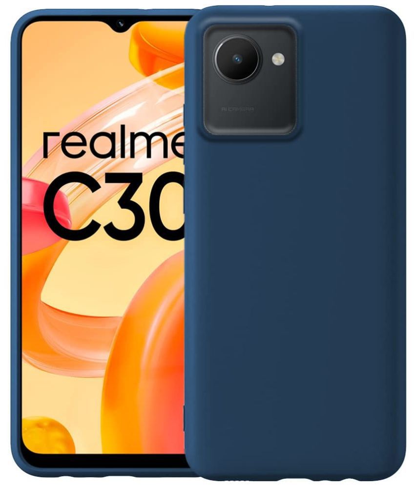     			Doyen Creations - Blue Silicon Silicon Soft cases Compatible For Realme C30 ( Pack of 1 )